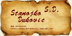 Stanojko Duković vizit kartica